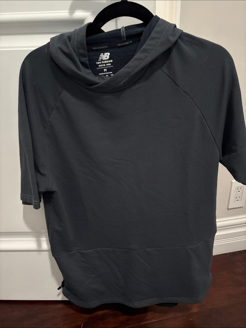 New Balance Men’s Short-Sleeve Hoodie - Charcoal - one in SZ S and one in SZ M